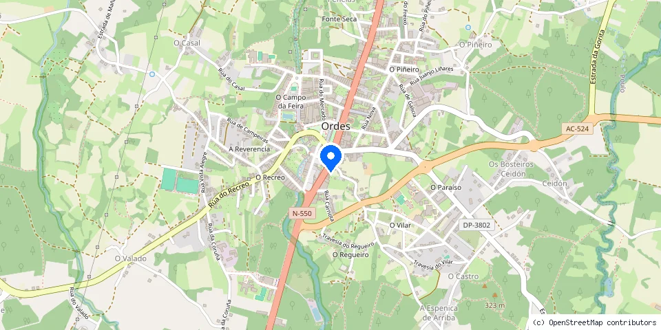Mapa de la ubicación publicada de O Chanco