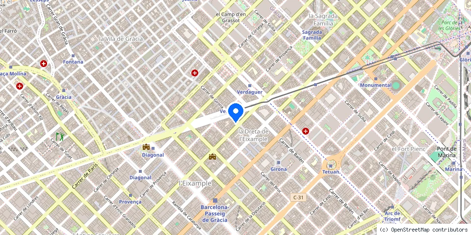 Mapa de la ubicación publicada de Serralleria l'Eixample