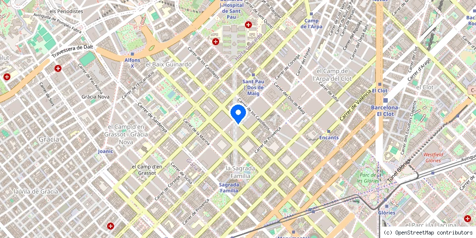 Mapa de la ubicación publicada de Cerrajeria llave maestra BCN