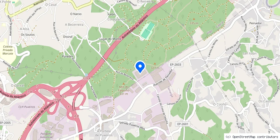 Mapa de la ubicación publicada de Toycosur Almacen Vigo