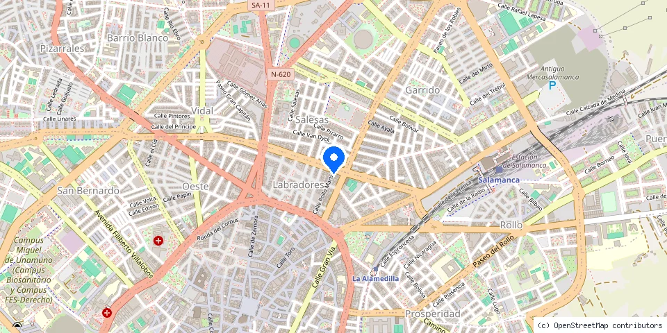 Mapa de la ubicación publicada de David Cerrajeros Salamanca