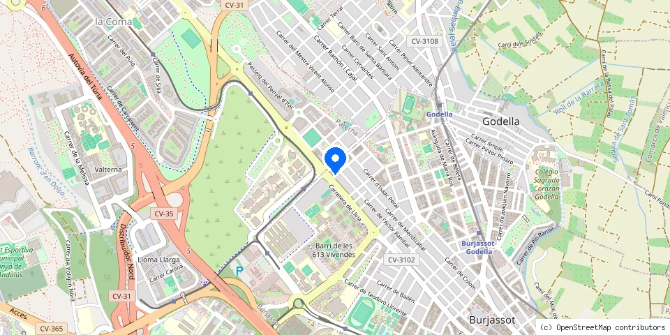 Mapa de la ubicación publicada de Cerrajeros Valencia Burjassot