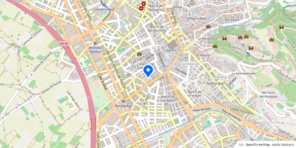 Mapa de la ubicación publicada de Cerrajeros Granada PCG