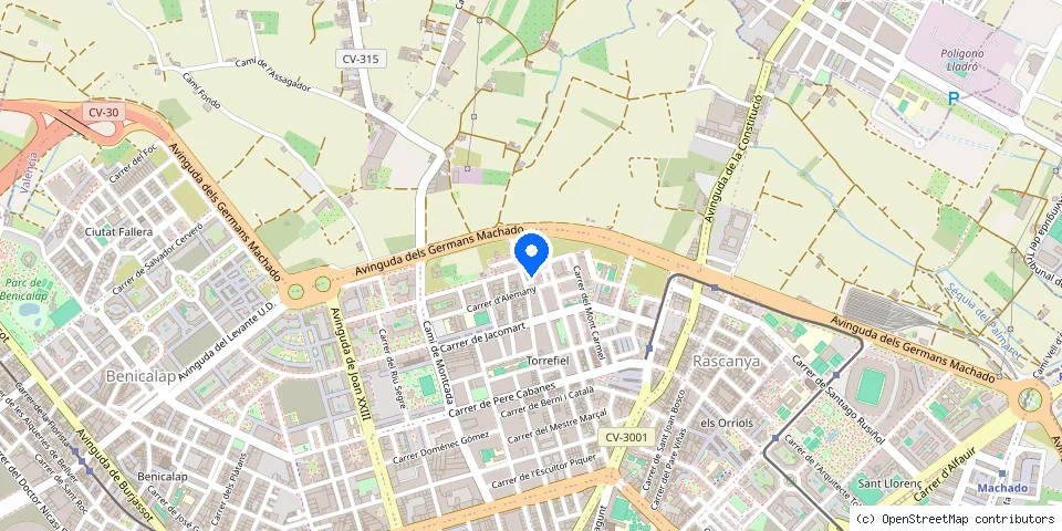 Mapa de la ubicación publicada de Talleres Lasafe