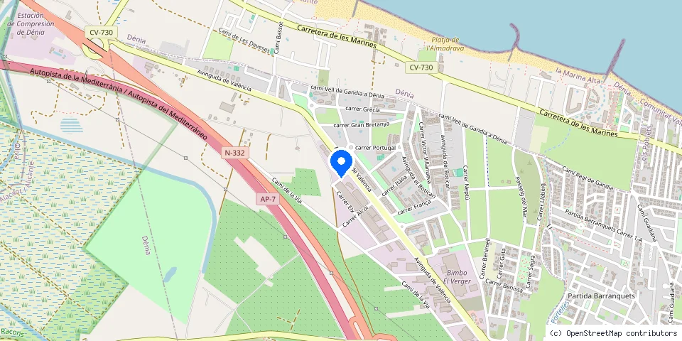 Mapa de la ubicación publicada de Cerrajeria Jose Salort Sapena S.L.