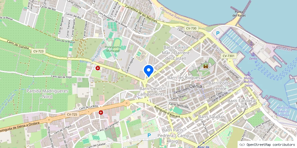 Mapa de la ubicación publicada de Cerrajero 24H Denia