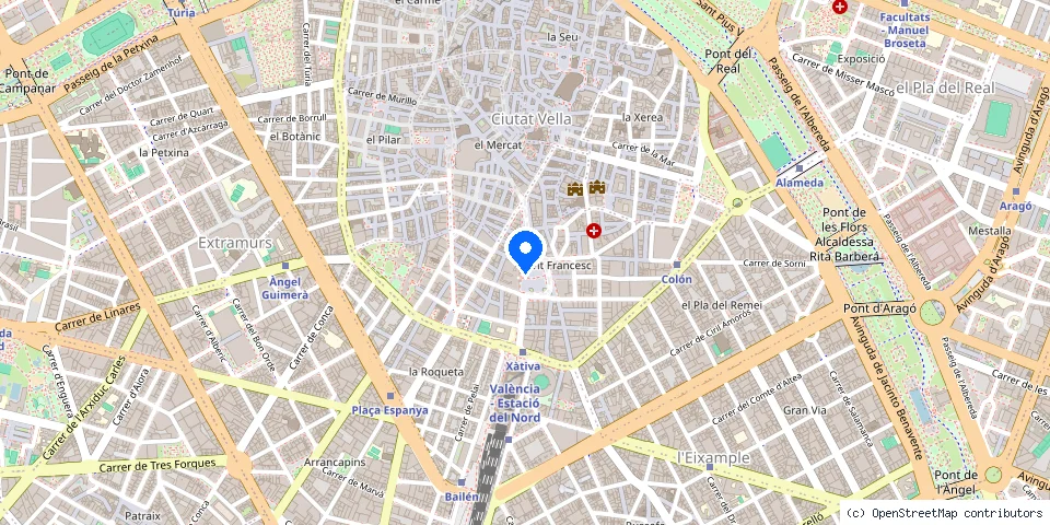 Mapa de la ubicación publicada de Cerrajeros Valencia