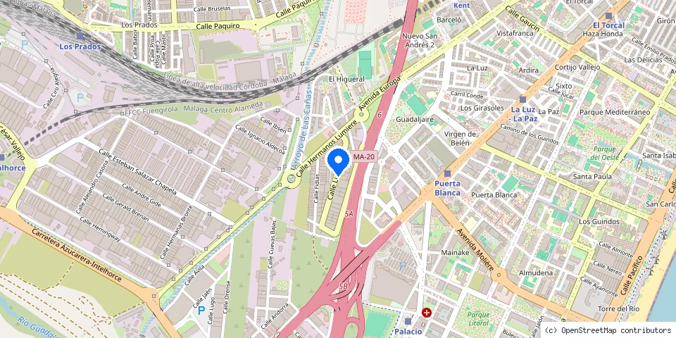 Mapa de la ubicación publicada de Código Málaga