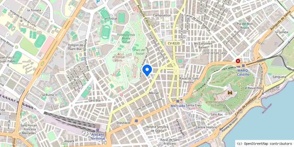 Mapa de la ubicación publicada de Cerrajeria Alicante24h