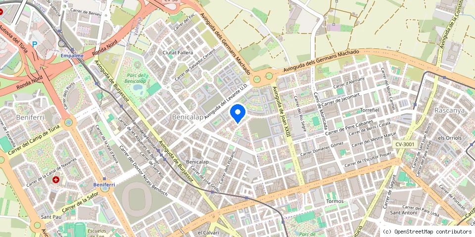 Mapa de la ubicación publicada de Cerrajeros Valencia
