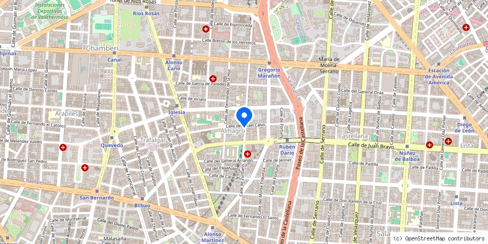 Mapa de la ubicación publicada de Cerrajeros Madrid