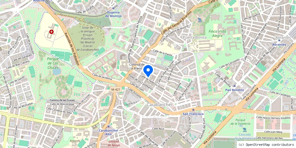 Mapa de la ubicación publicada de Cerrajeros Carabanchel