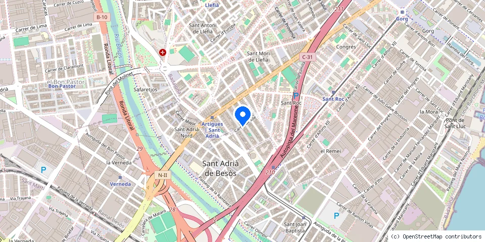 Mapa de la ubicación publicada de Barcelona Cerrajeros