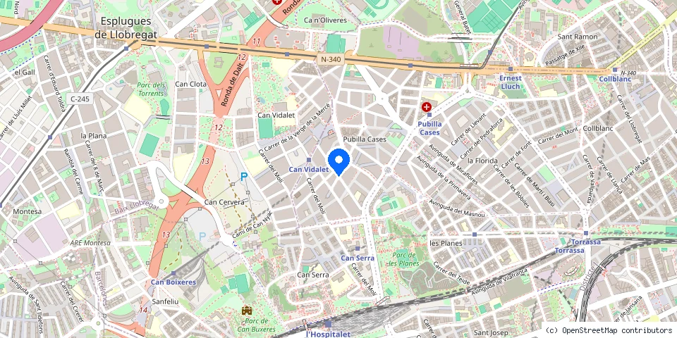 Mapa de la ubicación publicada de Cerrajeros Hospitalet 24H - Marcel·lí Esquius