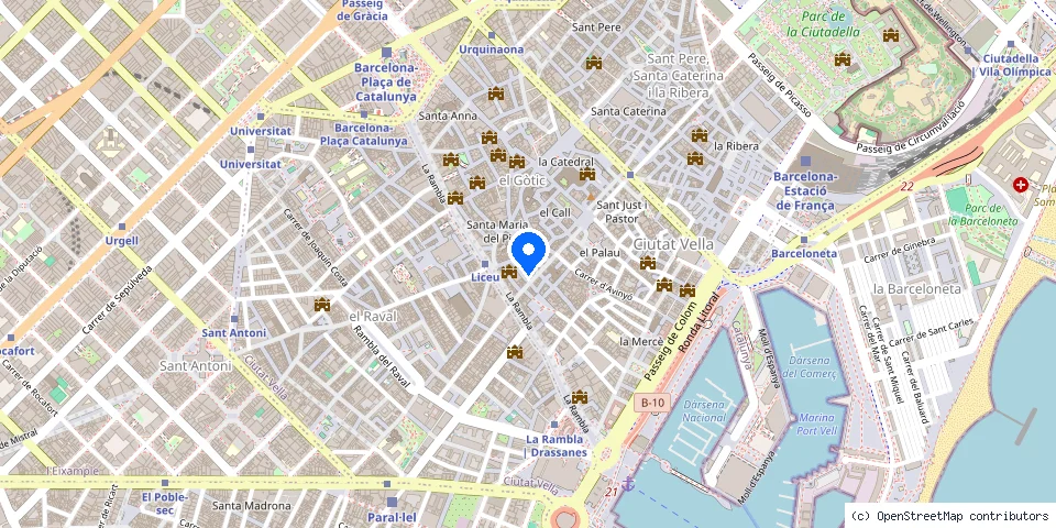 Mapa de la ubicación publicada de Cerrajeros Barcelona 365