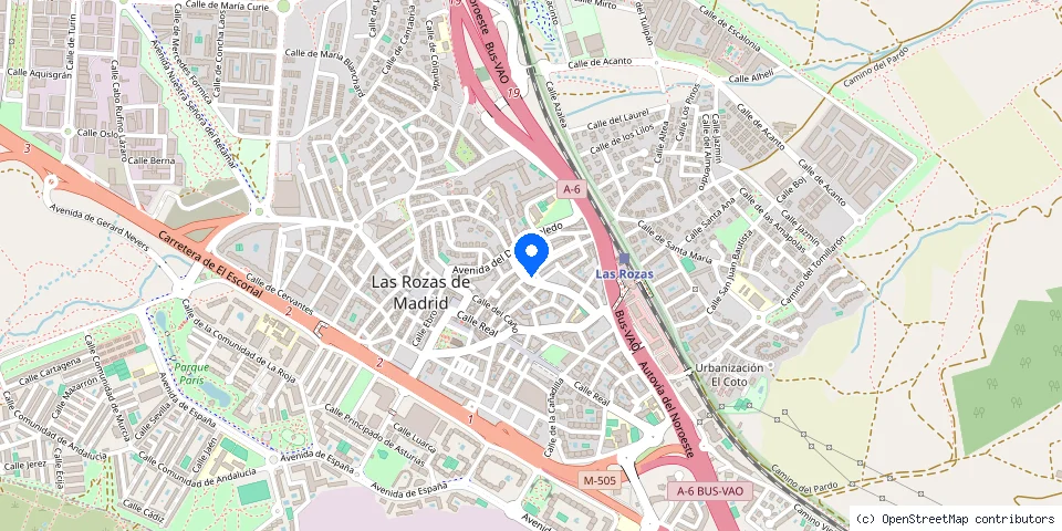 Mapa de la ubicación publicada de Cerrajeros Las Rozas JM