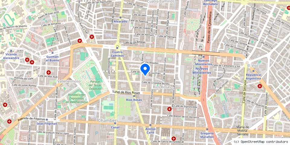 Mapa de la ubicación publicada de Cerrajeros Madrid