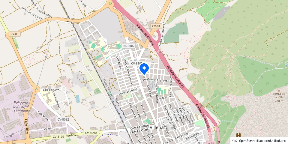 Mapa de la ubicación publicada de Tecnigest Levante Villena
