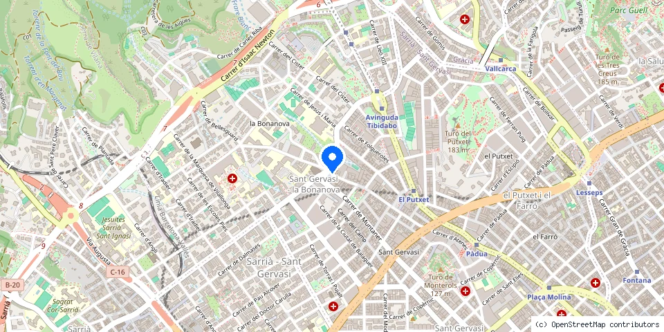 Mapa de la ubicación publicada de Cerrajería BONANOVA