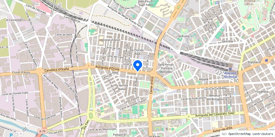 Mapa de la ubicación publicada de Tecnillavesalicante