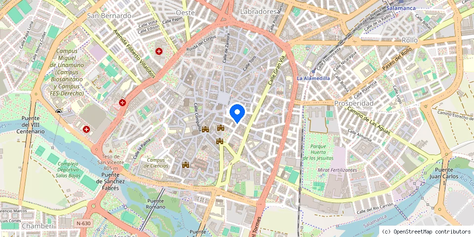 Mapa de la ubicación publicada de MGR Cerrajeros Urgentes 24 horas Salamanca