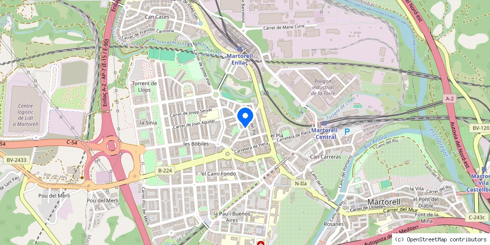 Mapa de la ubicación publicada de Cerrajero Martorell