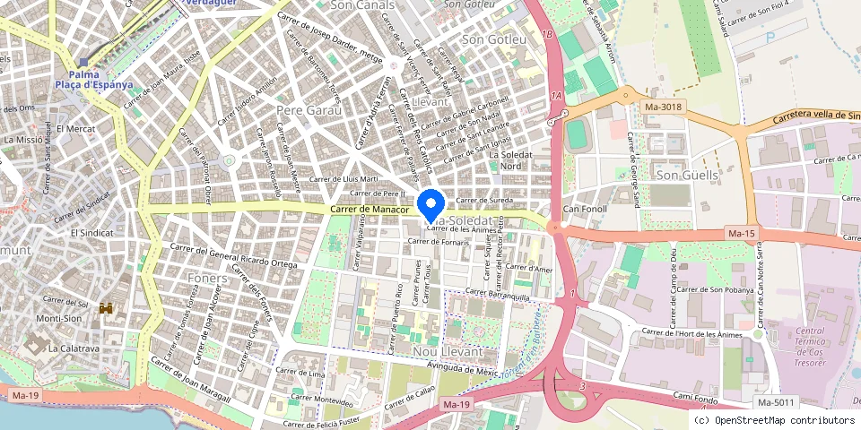 Mapa de la ubicación publicada de Fichet Centro Balear de Seguridad