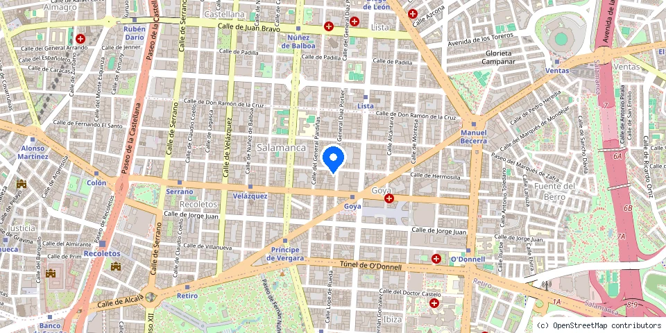 Mapa de la ubicación publicada de Cerrajeros Madrid MV