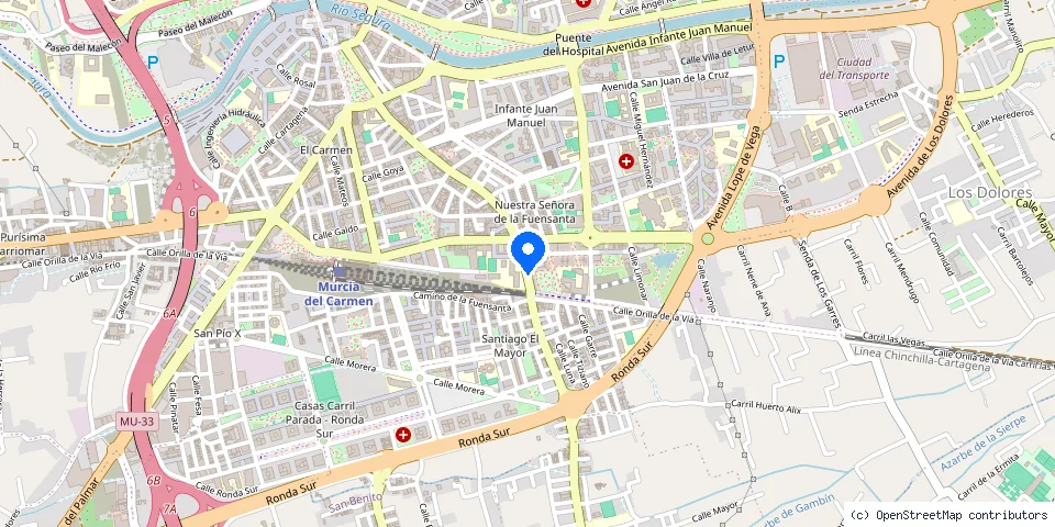 Mapa de la ubicación publicada de Cerrajeros Murcia 24h