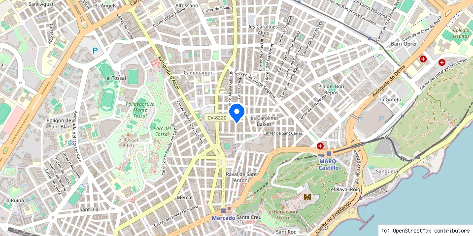 Mapa de la ubicación publicada de Fontaneros - Electricistas - En Alicante 24 Horas S.L
