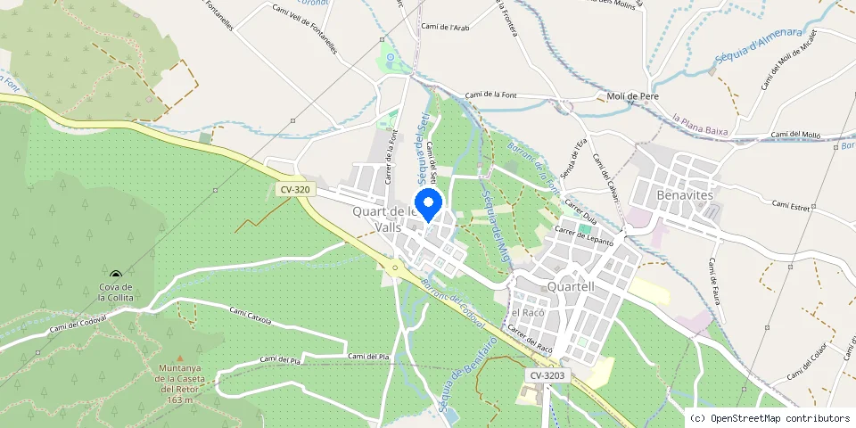 Mapa de la ubicación publicada de Cerrajeros Quart de les Valls 603 441 161