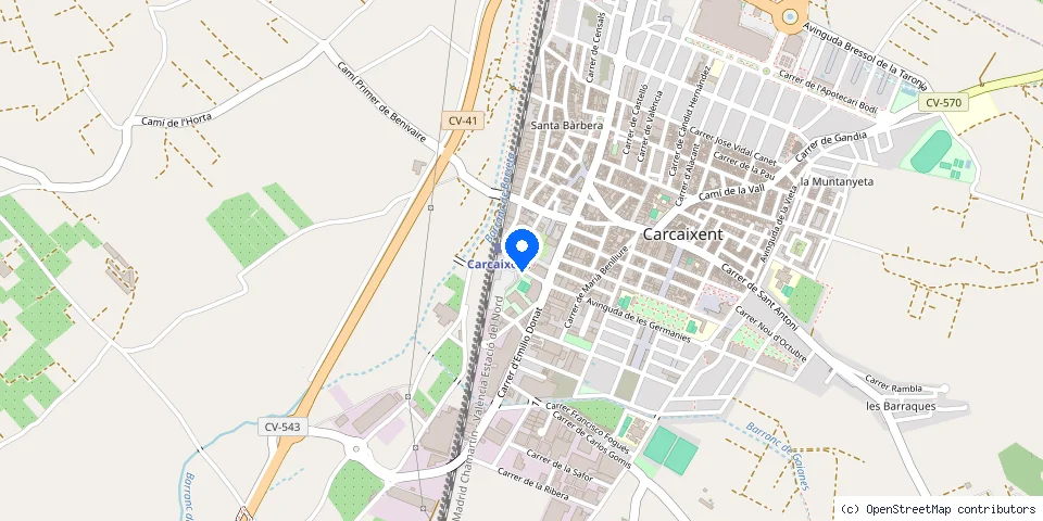 Mapa de la ubicación publicada de Cerrajeros Carcaixent 603 441 161 Serrallers