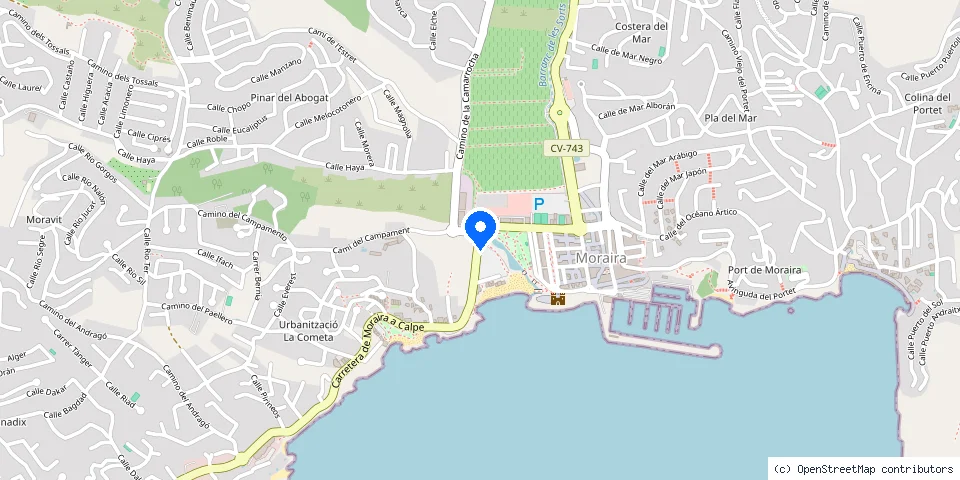 Mapa de la ubicación publicada de Cerrajeros Moraira 603 441 161 Locksmith