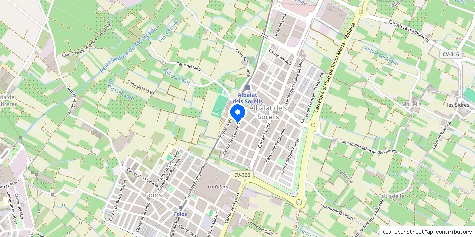 Mapa de la ubicación publicada de Cerrajeros Foios 603 441 161