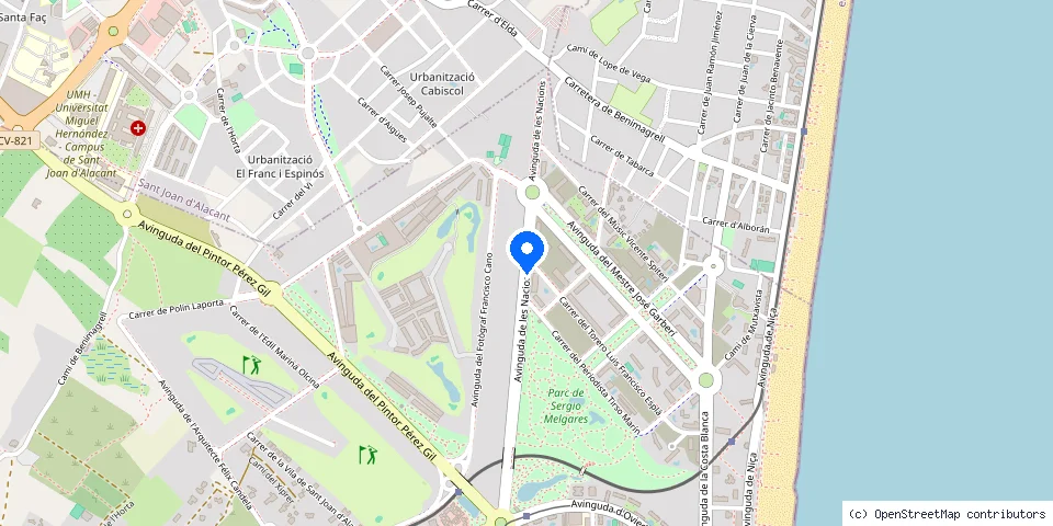 Mapa de la ubicación publicada de Cerrajeros Alicante 603 441 161 Locksmiths