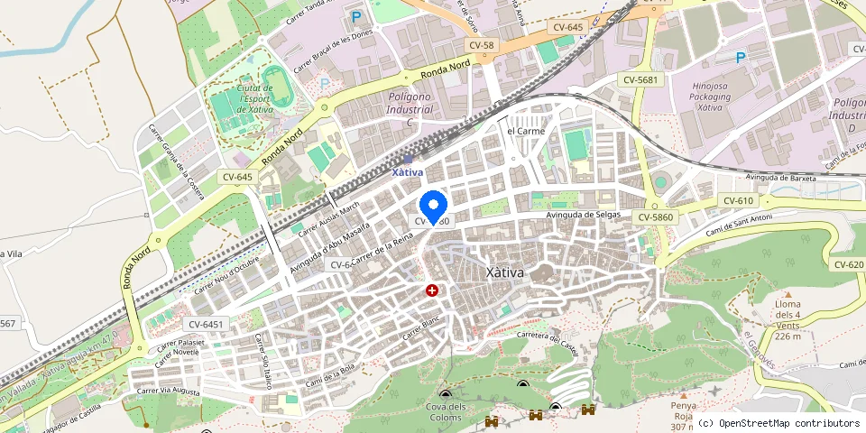 Mapa de la ubicación publicada de Cerrajeros Xátiva 603 441 161 Serrallers