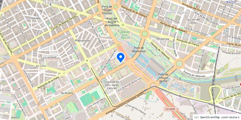 Mapa de la ubicación publicada de Cerrajeros Valencia 603 441 161