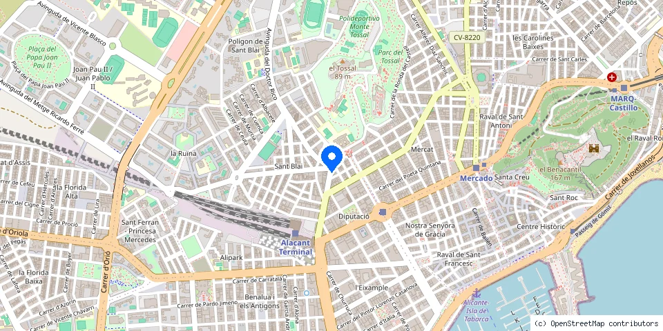Mapa de la ubicación publicada de Cerrajeros de Alicante 603 441 161 locksmith