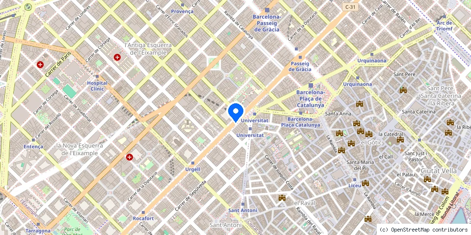 Mapa de la ubicación publicada de Cerrajeros Barcelona Locksmiths