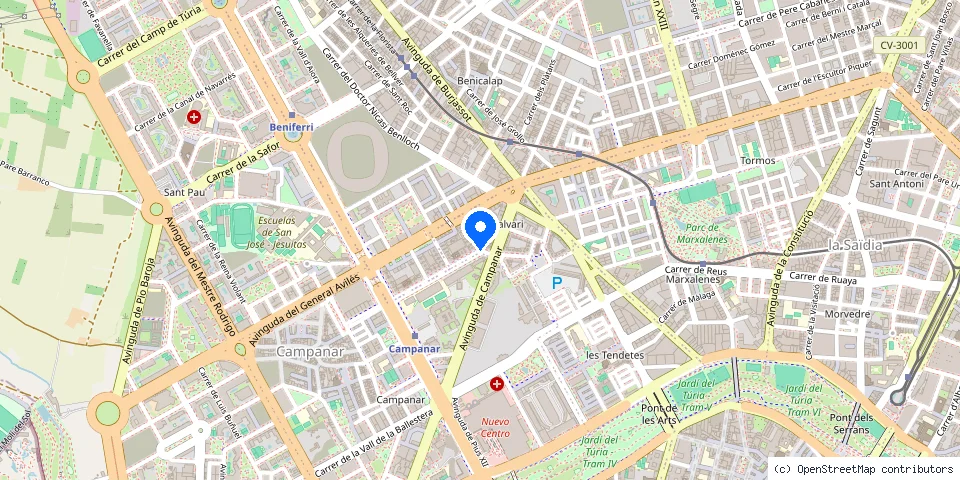 Mapa de la ubicación publicada de Cerrajeros Valencia