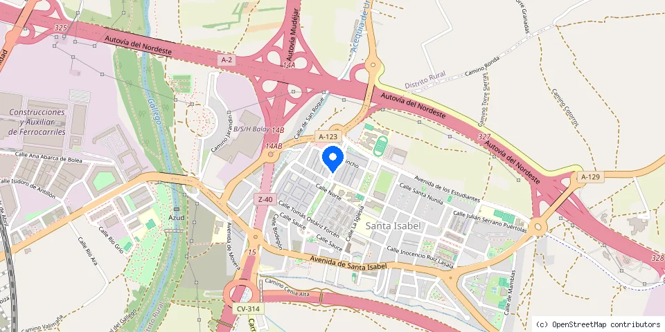 Mapa de la ubicación publicada de Cerrajeros en Santa Isabel, Zaragoza