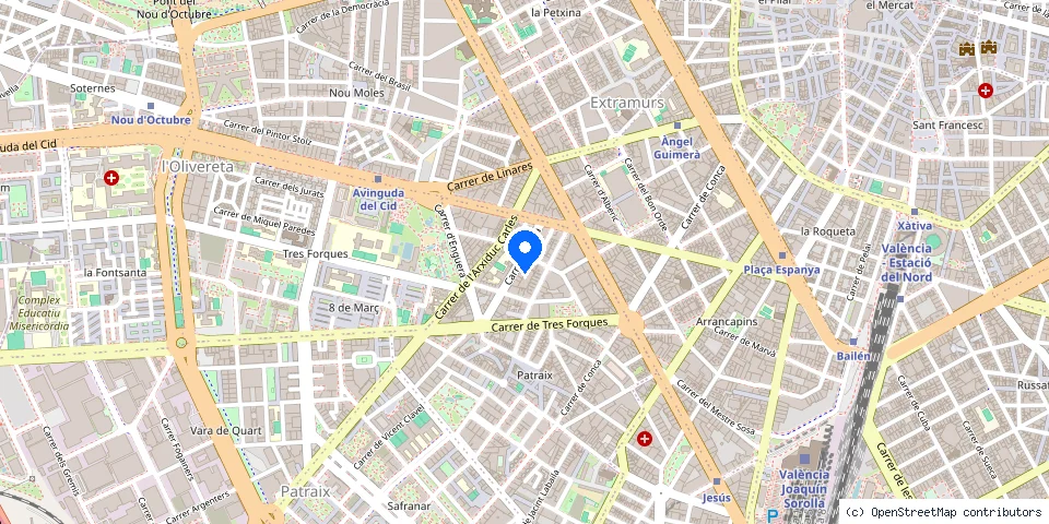 Mapa de la ubicación publicada de Cerrajeria Express Valencia 24 Horas