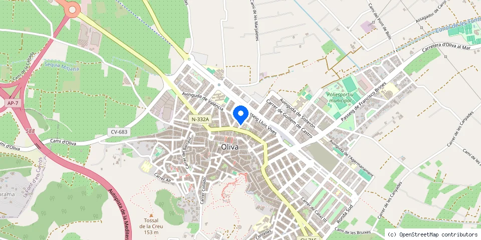 Mapa de la ubicación publicada de Cerrajeros Oliva 603 441 161 Locksmiths