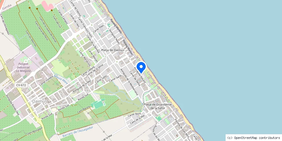 Mapa de la ubicación publicada de Cerrajeros Daimús 603 441 161 Locksmiths