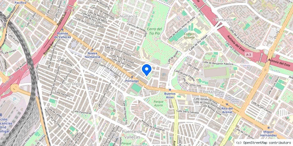 Mapa de la ubicación publicada de Cerrajeros Puente de Vallecas