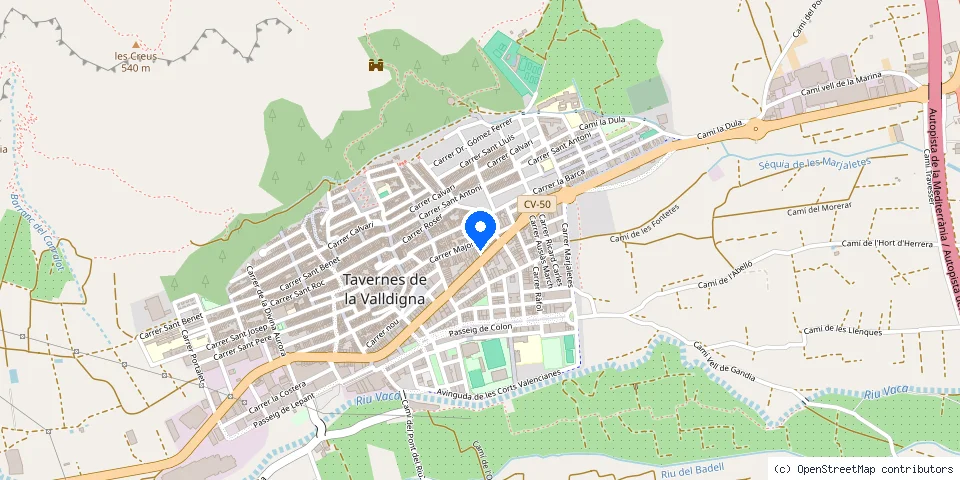 Mapa de la ubicación publicada de Cerrajeros Tavernes de la Valldigna 603 441 161