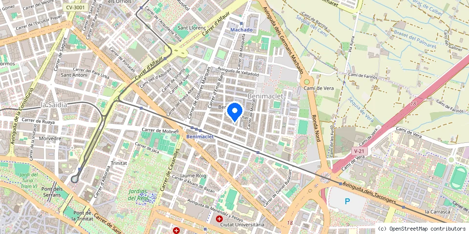 Mapa de la ubicación publicada de Cerrajeros Benimaclet 603 441 161