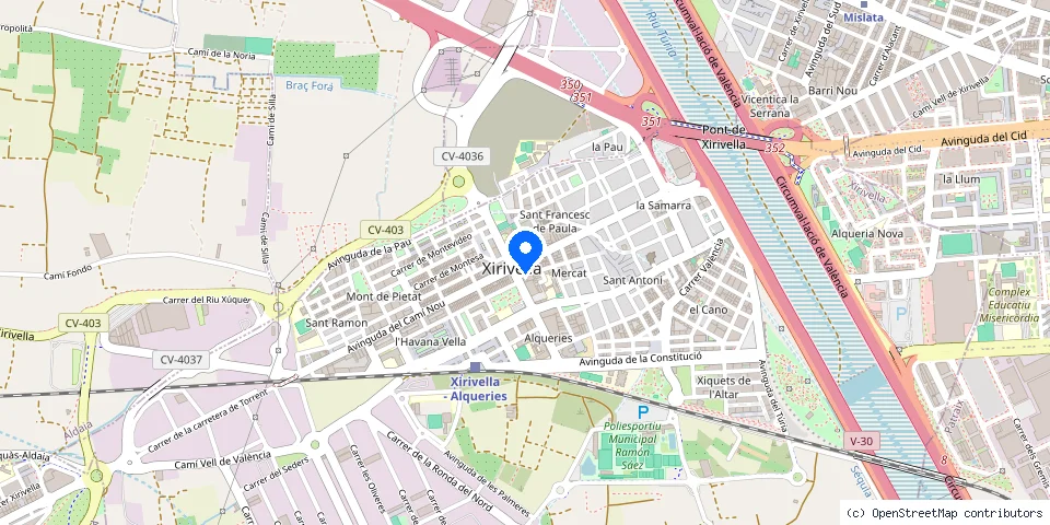 Mapa de la ubicación publicada de Cerrajeros Xirivella 603 441 161