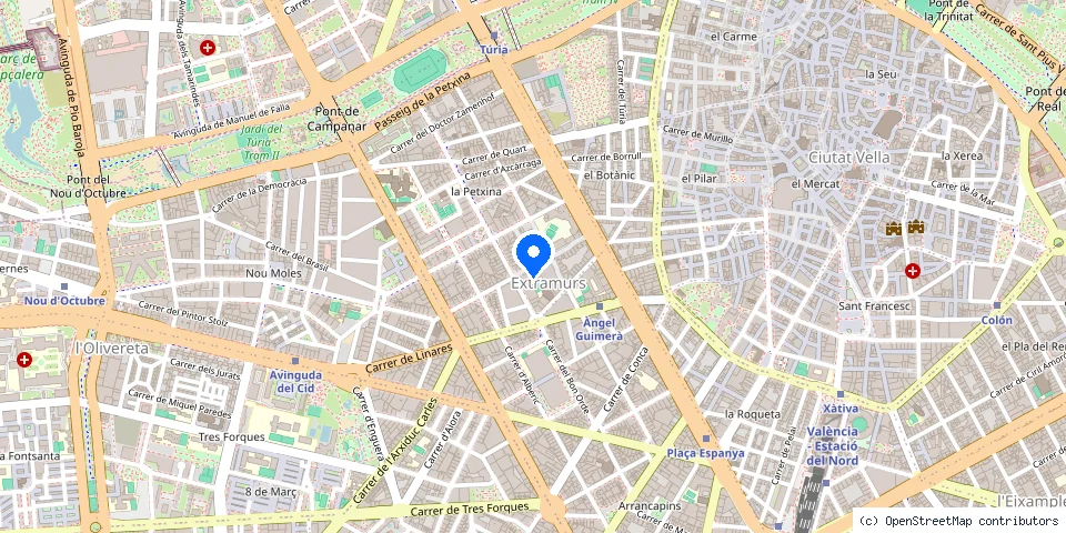 Mapa de la ubicación publicada de ValenciaKey Cerrajeros 24 Horas SL