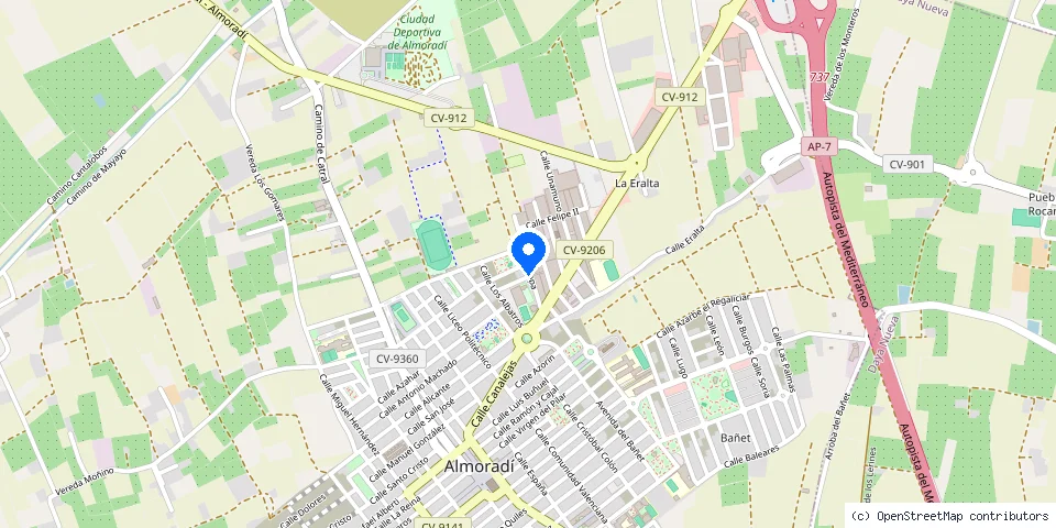 Mapa de la ubicación publicada de Francisco “Paco” Pascual Cerrajero